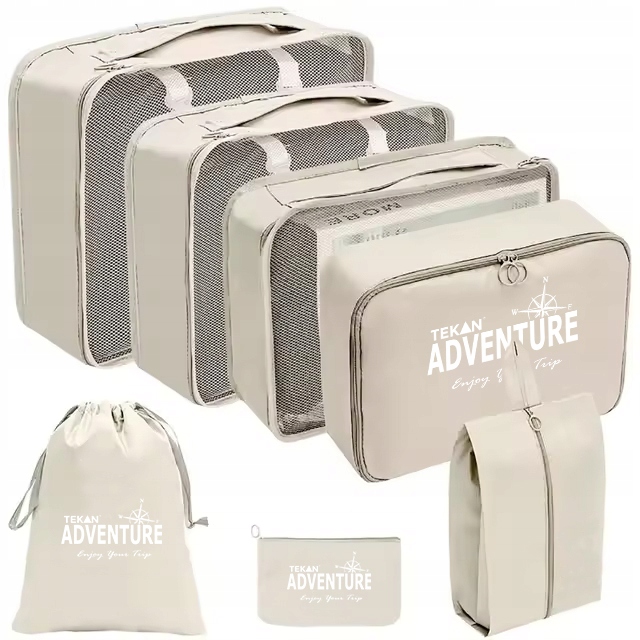 ORGANIZER PODRÓŻNY DO WALIZKI TORBY SZAFY ZESTAW 7 SZT UBRANIA I BUTY TEKAN