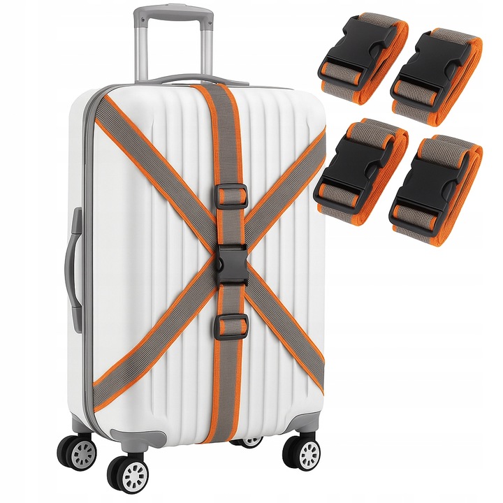 4x PASEK DO WALIZKI BAGAŻU TORBY ZABEZPIECZAJĄCY SPINAJĄCY MOCNY 100-200 cm