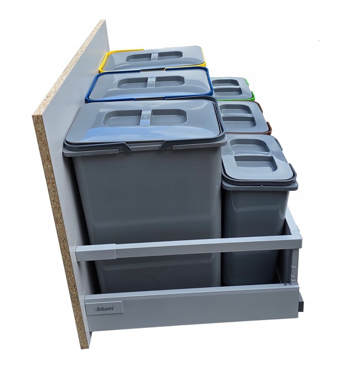 Zestaw koszy na śmieci 81L do szuflady szafki 80 cm Blum 6 poj. na