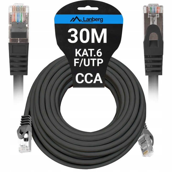 KABEL PRZEWÓD LAN SIECIOWY RJ45 CCA ETHERNET KAT.6 CAT FTP 30M LANBERG