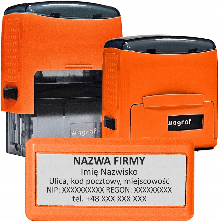 PIECZĄTKA FIRMOWA WAGRAF B3s - do 6 wersów - 47x18mm - 12 kolorów do wyboru