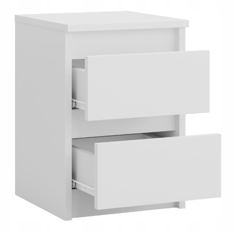 SZAFKA NOCNA BIAŁA STOLIK NOCNY DWIE SZUFLADY 30cm SYPIALNIA SALON