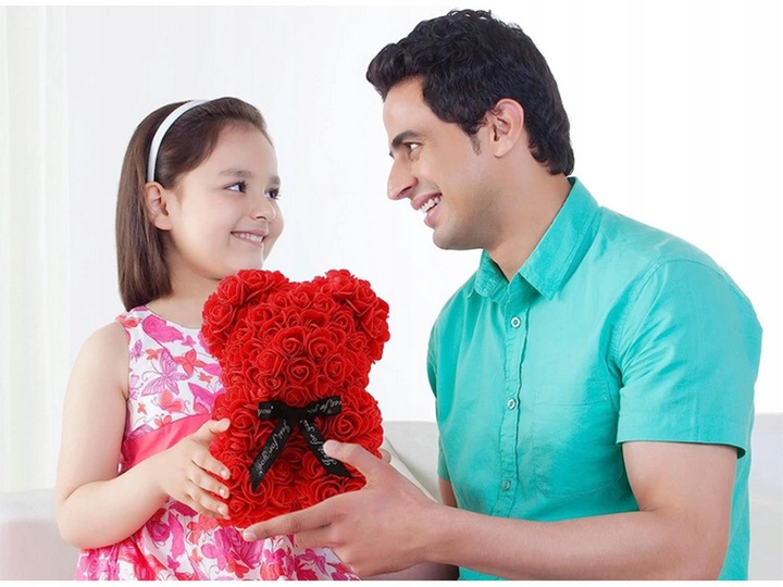 MIŚ Z PŁATKÓW RÓŻ PREZENT DUŻY PUDEŁKO ROSE BEAR RÓŻANY BUKIET KWIATÓW