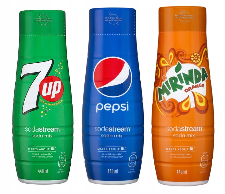 Syrop Soda Stream Pepsi, Mirinda, 7up 3x440ml