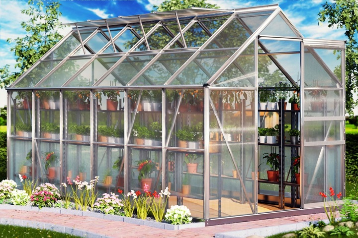 SZKLARNIA OGRODOWA z fundamentem 3x6 3,7 x 1,9m 7m2 ogród POLIWĘGLAN MOCNA