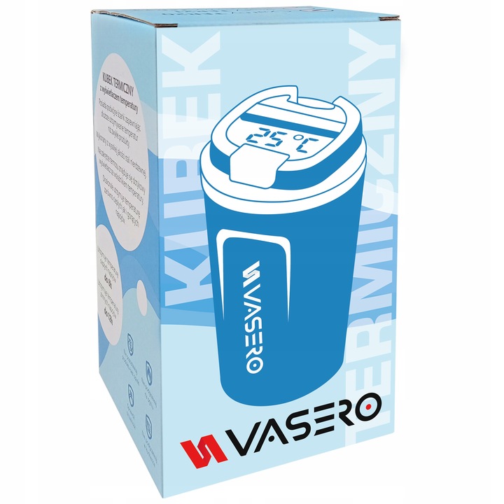 KUBEK TERMICZNY 510ml TERMOS na herbatę kawę WYŚWIETLACZ LCD TEMPERATURA