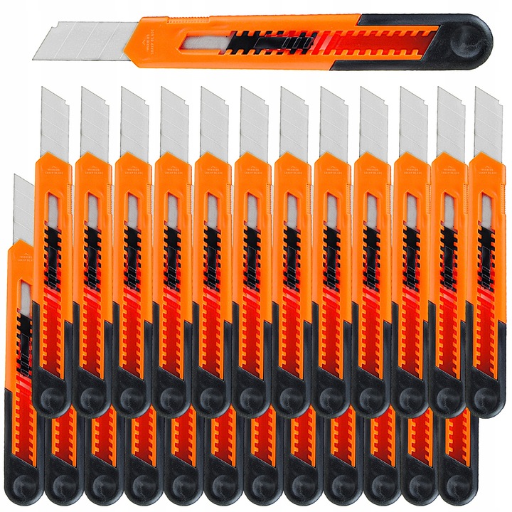 NÓŻ DO TAPET Z ŁAMANYM OSTRZEM 18 MM 24 SZT TAPECIAK NOŻYK MOCNY