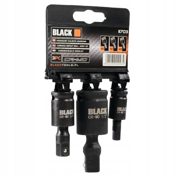 PRZEGUB KULOWY KULISTY UDAROWY 1/2 1/4 3/8 ZESTAW
