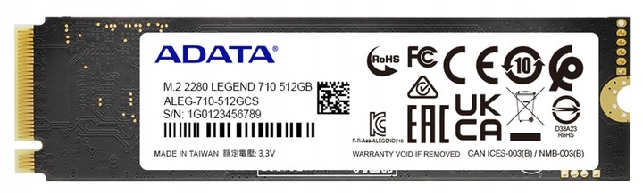 Dysk SSD Legend 710 512GB PCIe 3x4 2.4/1 GB/s M2