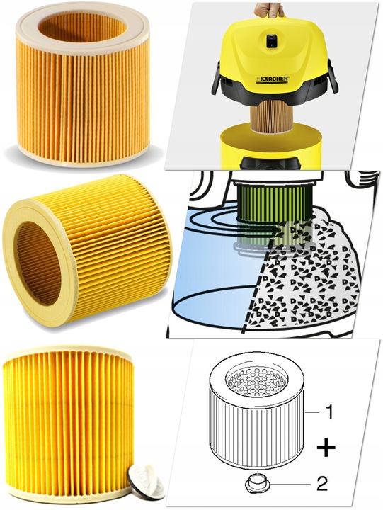 10X WYTRZYMAŁE WORKI + FILTR PUREY DO ODKURZACZA KARCHER WD3 200 MV3 SE4