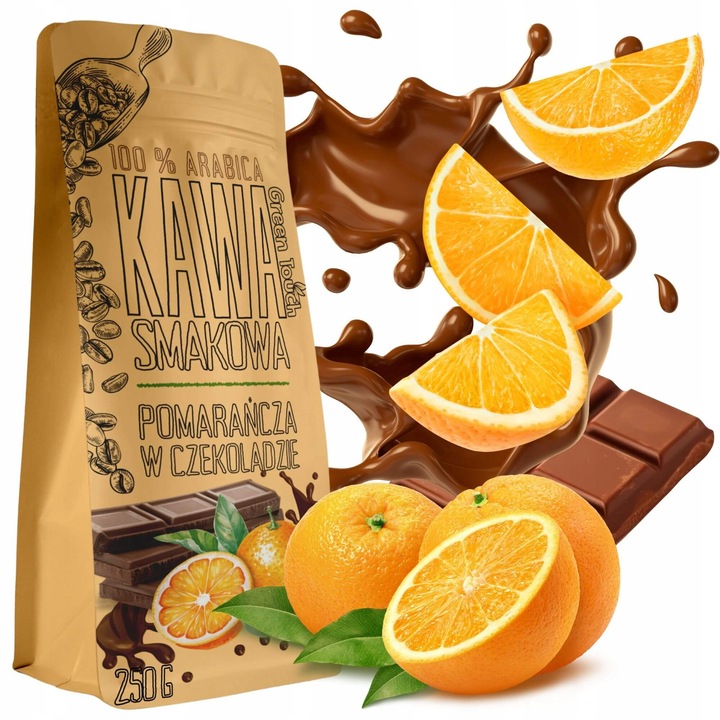 KAWA MIELONA smakowa POMARAŃCZE W CZEKOLADZIE czekolada 250 g Green Touch