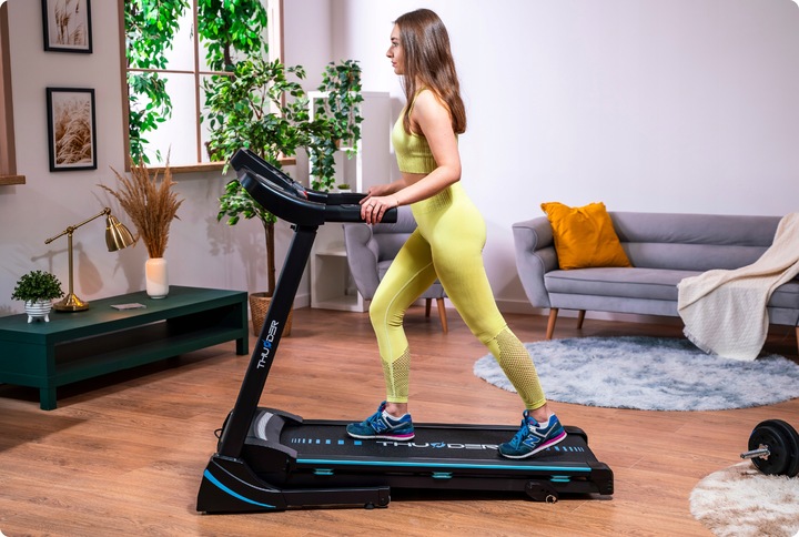 Bieżnia składana elektryczna domowa 140kg aplikacja amortyzacja mocna