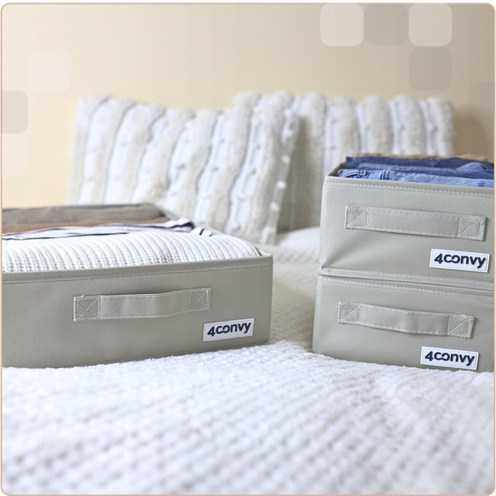 Zestaw 3x organizer pudełko pojemnik na ubrania bieliznę do komody M A