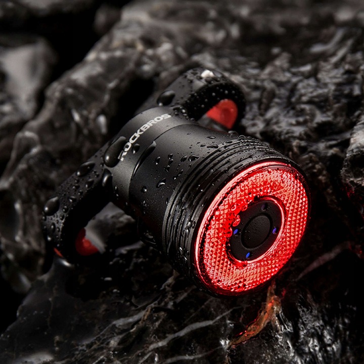 ROCKBROS MOCNA LAMPKA ROWEROWA TYLNA INTELIGENTNY SYSTEM STOP HAMOWANIE