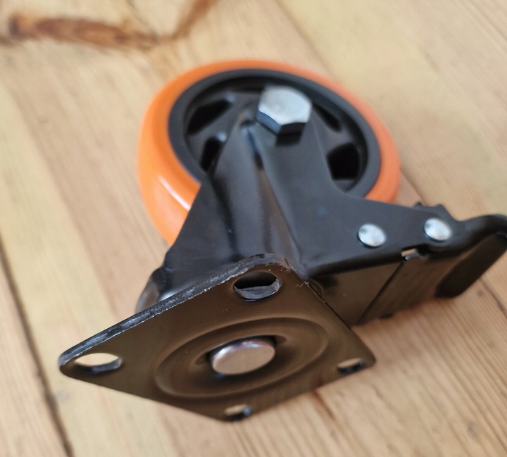 Zestaw 4 kółek kółka 100 mm warsztatowe do wózka obrotowe z hamulcem