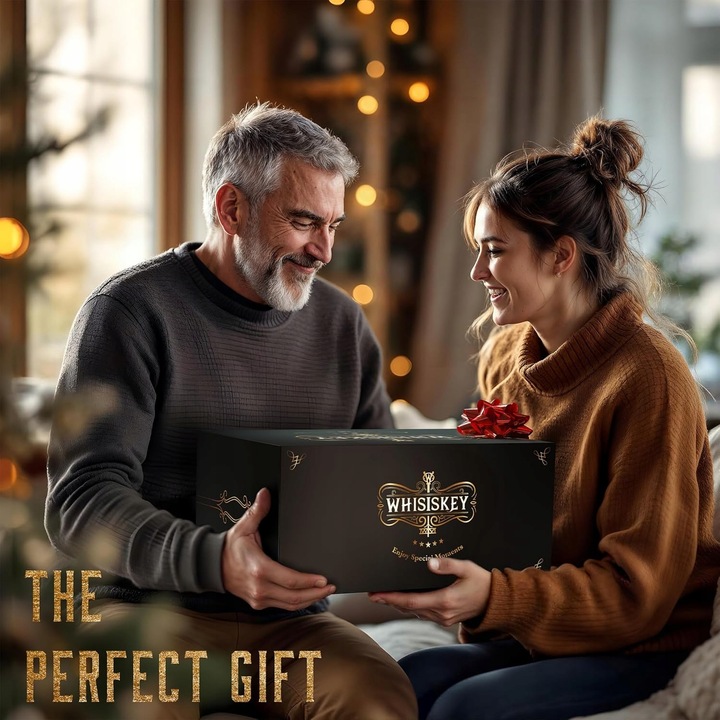 ZESTAW WHISKY DLA MĘŻCZYZN SZKLANKI KARAFKA WHISKY KAMIENIE ETUI