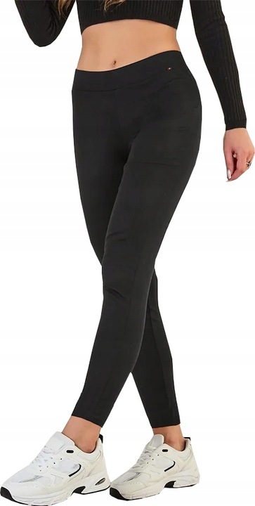 LEGGINSY BAWEŁNIANE damskie KLASYCZNE getry MODELUJĄCE 100% KRYJĄCE - S/M