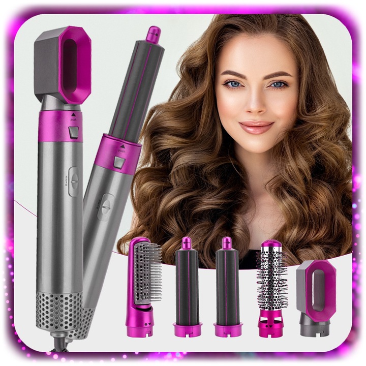 Lokówko-suszarka 5w1 Wielofunkcyjna JONIZACJA SZCZOTKA LOKI REGULACJA 1000W