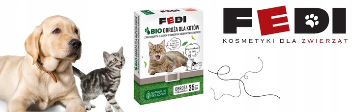Fedi Bio Obroża Przeciw Pchłom i Kleszczom dla Kotów Regulowana do 35 cm x2