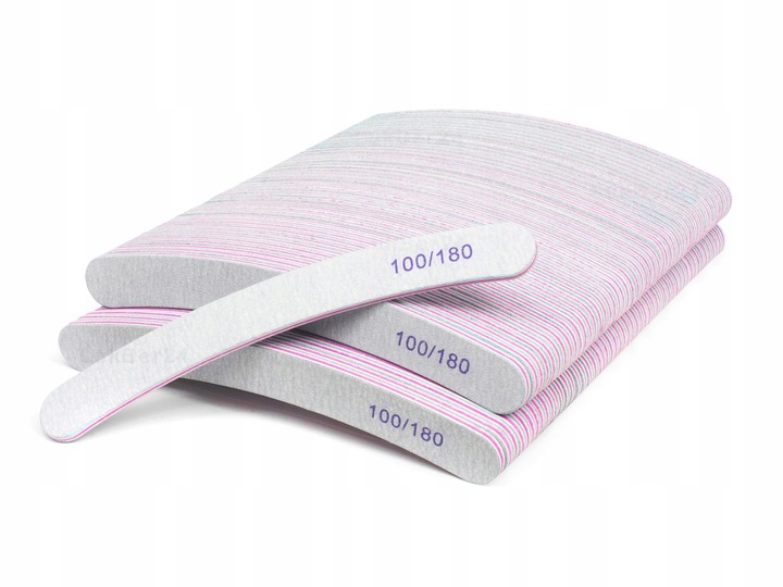 100 x PILNIK DO PAZNOKCI BANAN ZEBRA SZARY 100/180