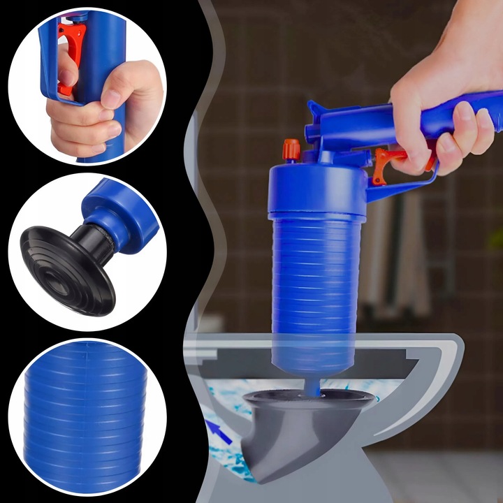 PISTOLET DO UDRAŻNIANIA RUR PRZEPYCHACZ WC TOALET ZLEWU KRET HYDRAULICZNY