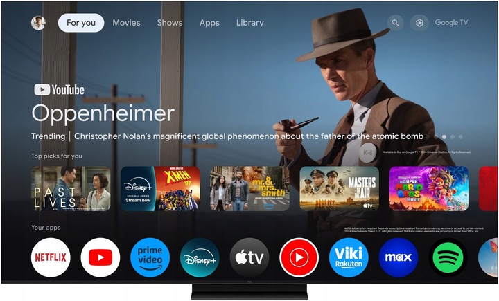 Telewizor TCL 75C7K 75" QD-Mini LED 4K 144Hz Google TV Dolby Atmos