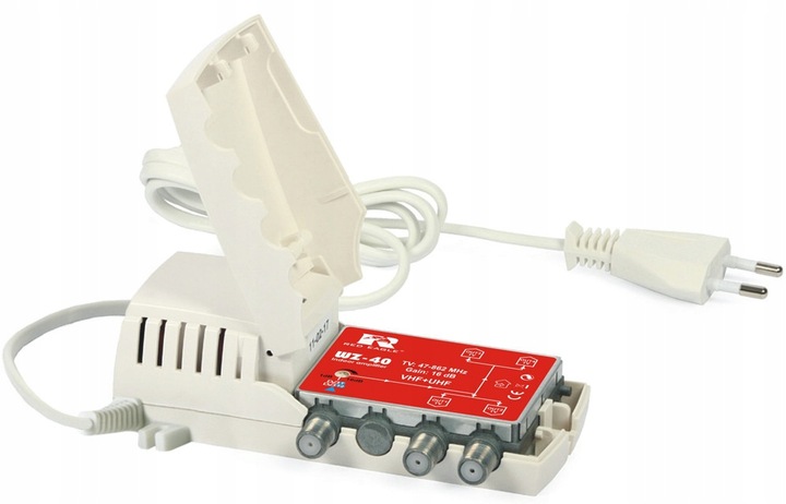 WZMACNIACZ Antenowy AKTYWNY Rozgałęźnik na 4 TV Anteny DVBT DVBT2 WZ-40