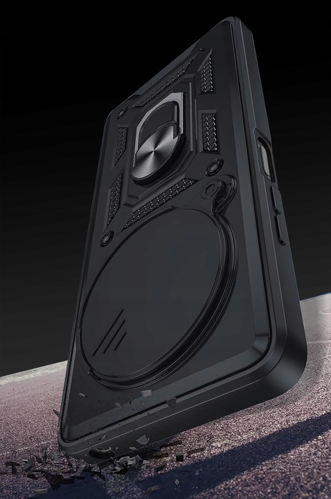 PANCERNE ETUI SLIDE RING CASE DO XIAOMI REDMI 14C | POCO C75 +SZKŁO 9H