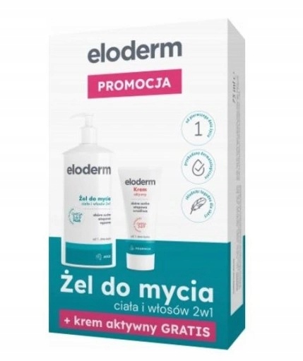 ELODERM ZESTAW Żel do mycia ciała 400 ml + krem aktywny 75 ml