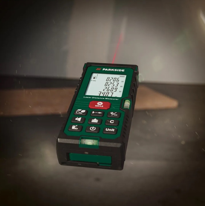 PARKSIDE PLEM 50 D5 - DALMIERZ DO WNĘTRZ LASEROWY z LCD, POMIAR 0,05 -