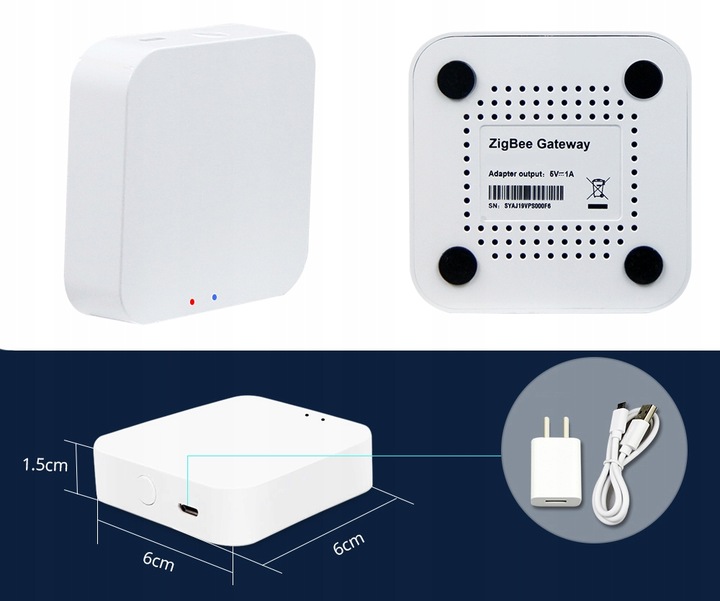 Centralka Bramka ZigBee WiFi TUYA Smart Life USB-C