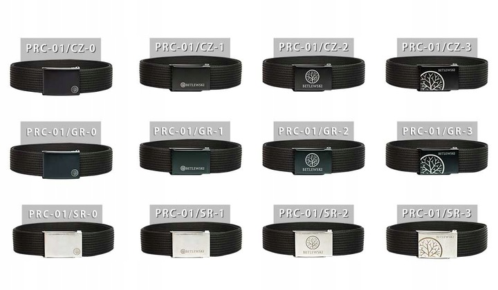 BETLEWSKI pasek męski parciany materiałowy do spodni jeansów pas