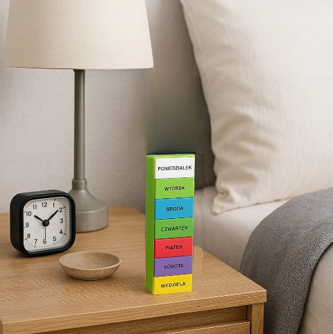 Organizer na leki Tygodniowy Kasetka Pojemnik kasetka na tabletki 7/4 DA402