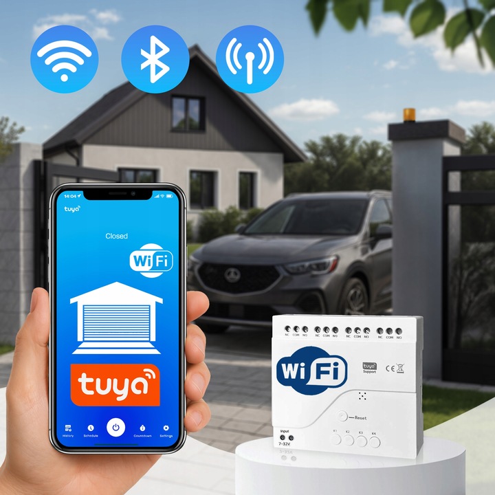 Napęd bramy dwuskrzydłowej WIFI ZESTAW 2x2m 400kg + 4 piloty + lampa LED