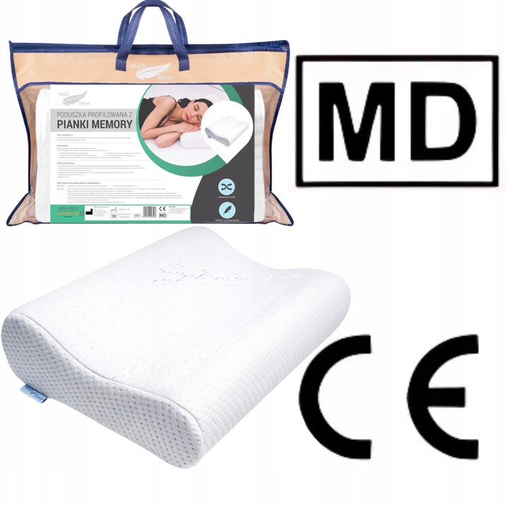 PODUSZKA ORTOPEDYCZNA DO SPANIA NA BOKU PROFILOWANA DLA WYMAGAJĄCYCH MEMORY