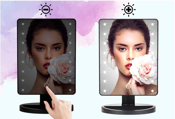 PODŚWIETLANE LUSTERKO KOSMETYCZNE DO MAKIJAŻU LED