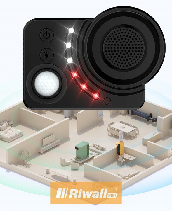 ODSTRASZACZ GRYZONI KUNY MYSZY MOCNY CZUJNIK RUCHU RIWALL RSK-01