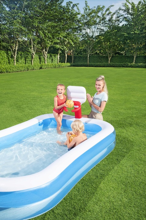 BASEN DMUCHANY DZIECIĘCY DO GRY W KOSZYKÓWKĘ 251x168cm BESTWAY 54122