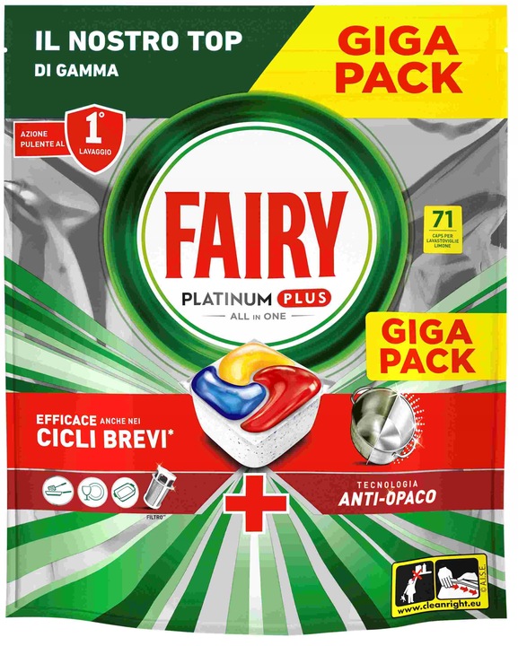 Fairy Platinum Plus All In One Tabletki do zmywarki Cytryna 71 szt