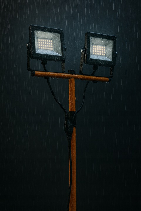 Halogen LED Statyw Budowlany Naświetlacz 2X 60W Zestaw Stojak RIWALL