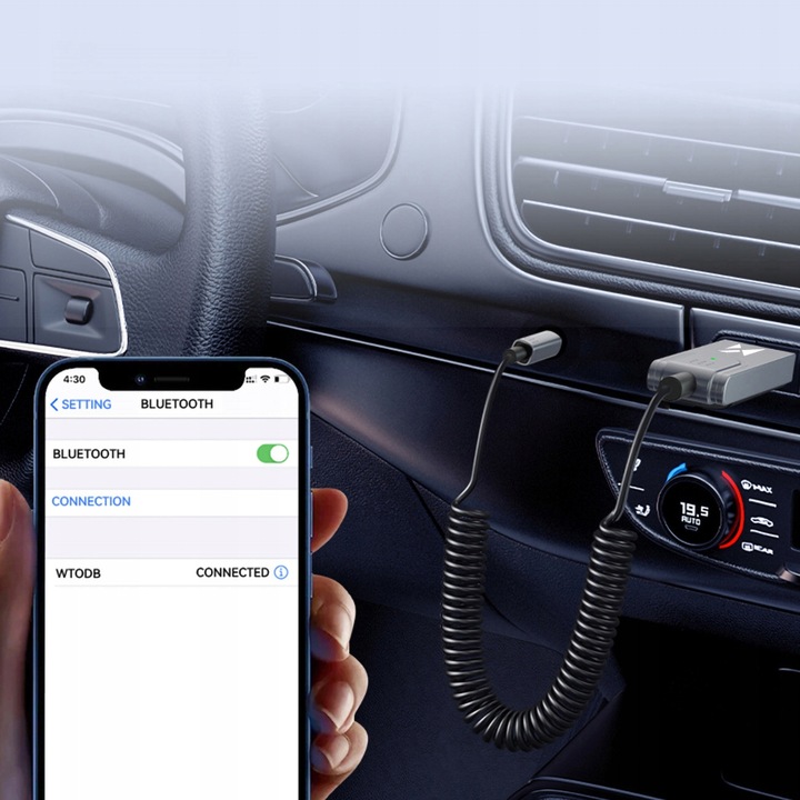 TRANSMITER BLUETOOTH FM SAMOCHODOWY ODBIORNIK AUDIO ADAPTER DO AUX USB