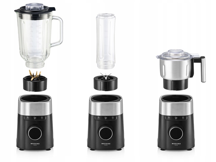 BLENDER KIELICHOWY SZKLANY MŁYNEK 2 BIDONY MOCNY 2700W TURBO 2,2L