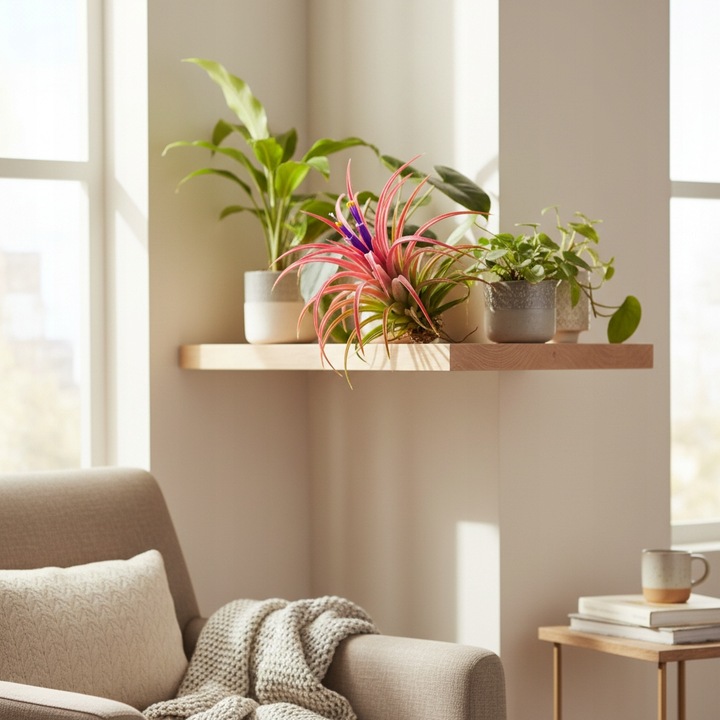 Tillandsia OPLĄTWA ionantha Intensywnie czerwona W ZIMOWYM OPAKOWANIU