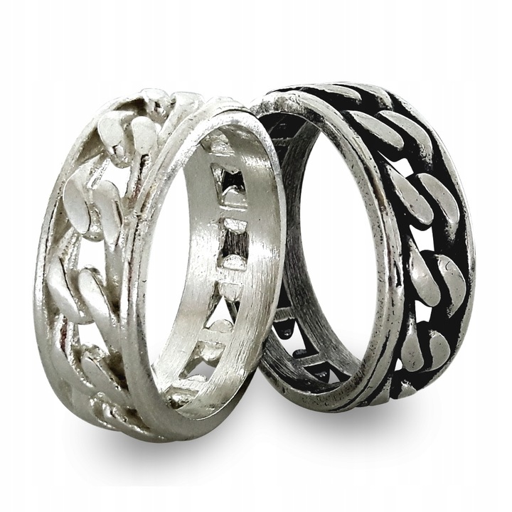 MĘSKA OBRĄCZKA PANCERKA SREBRO 925 WARKOCZ