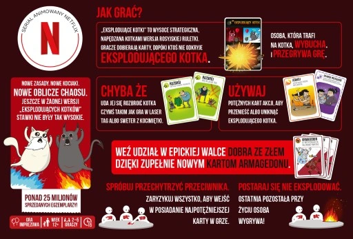 EKSPLODUJĄCE KOTKI: DOBRO KONTRA ZŁO GRA KARCIANA REBEL