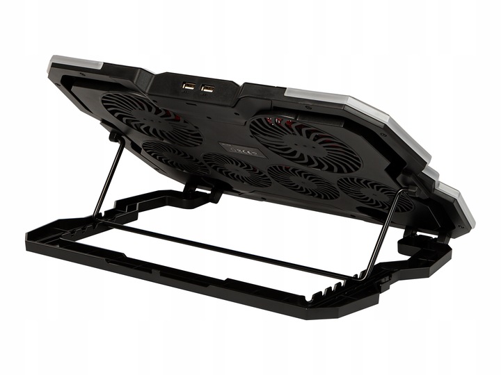 PODSTAWKA PODKŁADKA CHŁODZĄCA POD LAPTOPA REGULOWANA 9-17'' LED RGB 2x USB