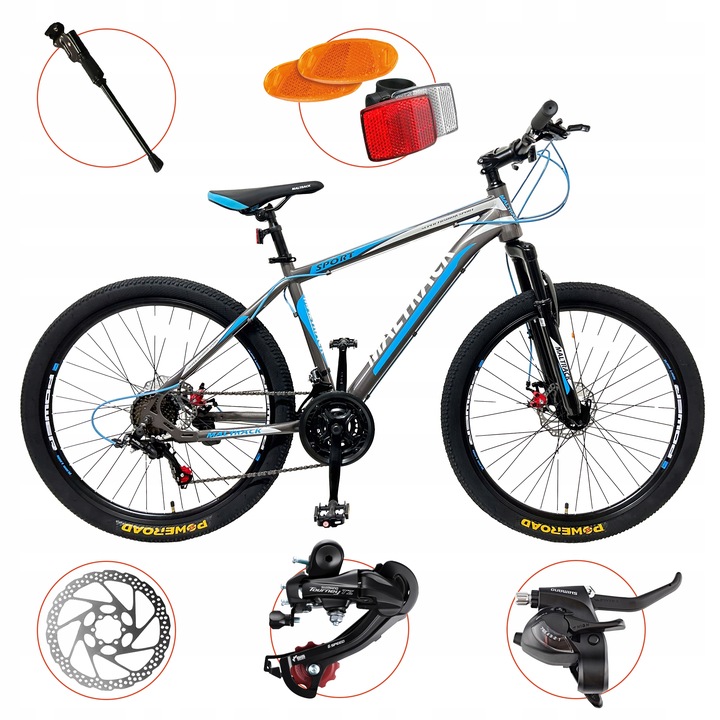 ROWER GÓRSKI MTB 26 SHIMANO 21 BIEGÓW SHIMANO 2xTarcze RAMA 18,5" KOŁA 26"