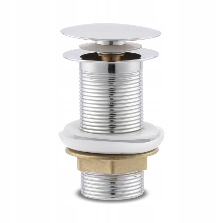 Korek umywalkowy automatyczny bez przelewu klik klak chrom srebrny mosiężny