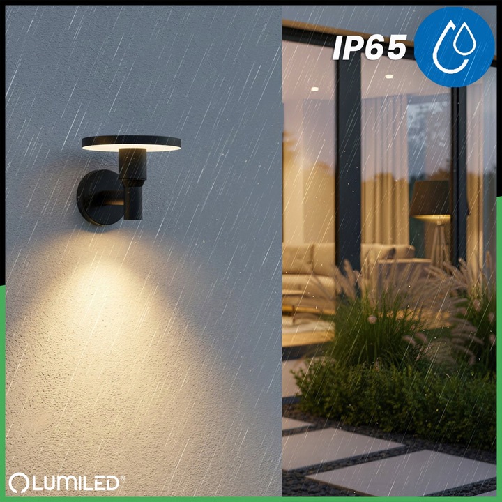 Lampa Ogrodowa LED Zewnętrzna Kinkiet Elewacyjny Ścienny 12W 3 BARWY