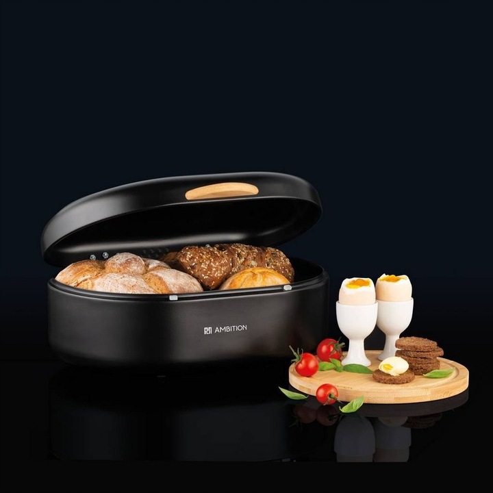 Chlebak Olivier 35 x 24 x 14,5 cm czarny AMBITION